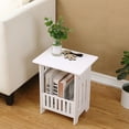 thumbnail image 1 of White Modern Bedside Table Bedroom Nightstand End Table Plant Stand Holder Storage Rack Organizer, 1 of 7
