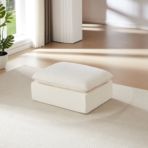 White Modern Chenille Cloud Sofa Freely Combinable Comfortable For Living Room Apartment Office