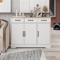 White Modern Farmhouse Buffet Sideboard with Ample Storage