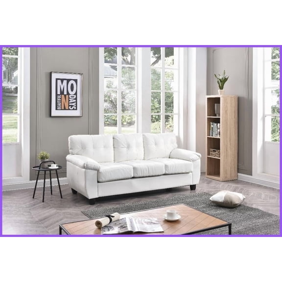 White Modern Living Room Sofa - Hardwood Frame, Removable Backs & Fast Small Parcel Shipping