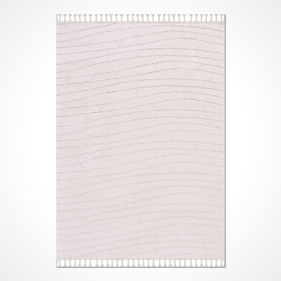 White Modern Polyester Area Rugs for Living Room Jacquard Textured Modern Rugs Soft Geometric Rug for Bedroom Mid Century Washable Rug Non-Slip Bohemian Carpet Perfect for Dining Room Office Beige