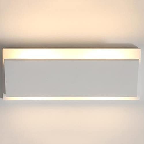 White Modern Rectangle Wall Lamp Anti-Breakage Plaster Lamp Body Wall Light Soft Light Eye Protection Bedroom Reading Light Living Room Restaurant Corridor Lights