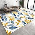 thumbnail image 1 of White Modern Simple Area Rugs, Yellow Tropical Rainforest Fresh Small Leaves Apartment Carpet, Area Carpet Fuzzy Plush Soft with Non-Slip Backing Apply to Door Mats Porch Farmhouse 5x6ft, 1 of 6