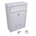 thumbnail image 1 of White Modern Style Letter Post Mail Box Metal Wall Door Gate House Lockable, 1 of 6