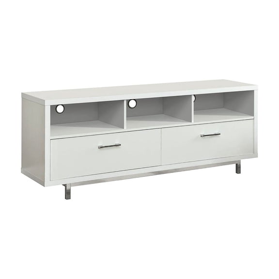 White Modern TV Furniture with 2 Drawers / Create an Updated Living Room Look