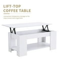 thumbnail image 1 of White Modern Wood Lift Top Coffee End Table W/Hidden Storage Space Living Room, 1 of 6