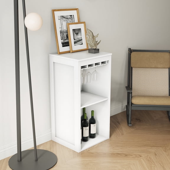 White Modular Wine Storage Unit / Keep Living Room Neat