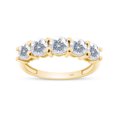thumbnail image 1 of White Moissanite Lab Created Diamond Five Stone Half Eternity Engagement Wedding Band Ring 14K Solid Yellow Gold(G-H Color,VVS1 Clarity,1.25 Cttw)-5.5, 1 of 8