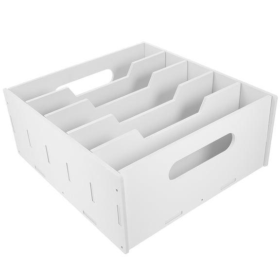 LITINKIMI Desktop File Organizer White Multi Grid Cash and Coin Storage Box