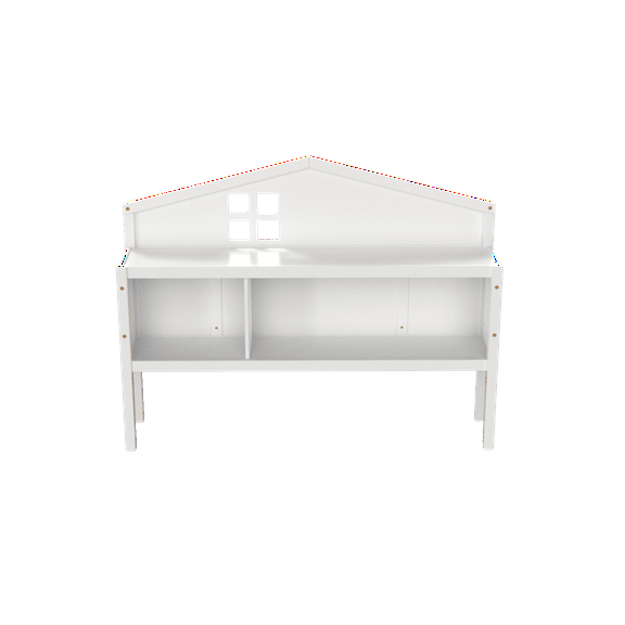 White Montessori Floor Bed Headboard, Freely Customizable for Full-Size Beds