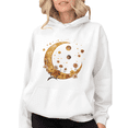thumbnail image 1 of White Moon Floral Celestial Graphic Sweatshirt Print hoodie womans S-2XL Loose Tops, 1 of 4