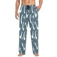 thumbnail image 1 of White Moon and Stars Mens Cotton Pajama Pants Long Staple Lightweight Sleep Bottoms with Pockets Breathable, 1 of 7