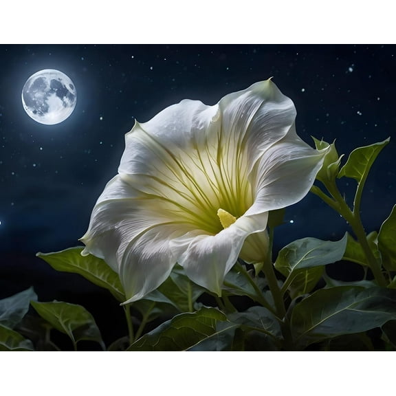 White Moonflower Seeds for Planting - Night Blooming Sunflower (30 Seeds)