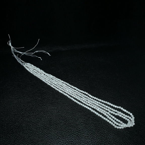 A.B. Gems White Moonstone Faceted Rondell Beads 2.5mm, Natural Gemstone Micro Bead, 13" Handmade Jewelry Making.
