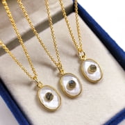 White Moonstone Necklace, 925 Sterling Silver, Boho Gemstone Pendant