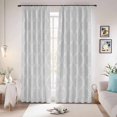 thumbnail image 1 of White Moroccan Blackout Curtains for Bedroom/Living Room, Pinch Pleated Black Out Curtains, Boho Morocco Geometric Quatrefoil Grid Room Darkening Window Drapes with Hooks 2 Panels, 39"x70", 1 of 8