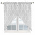 thumbnail image 1 of White Moroccan Swag Valances for Windows, Kitchen Window Curtains Over Sink, Boho Morocco Geometric Quatrefoil Grid Window Treatment Curtains for Living Room/Bedroom Curtains 2 Panel Sets 36"x45", 1 of 8