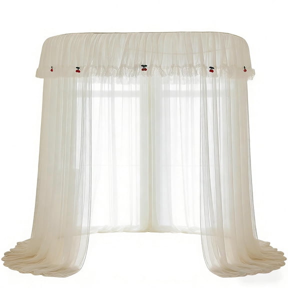 White Mosquito Net Canopy Elegant Dome Bed Canopy Fine Mesh Netting Ceiling Mounted Foldable Romantic Bedroom Decor for Queen King Size Bed Insect Barrier