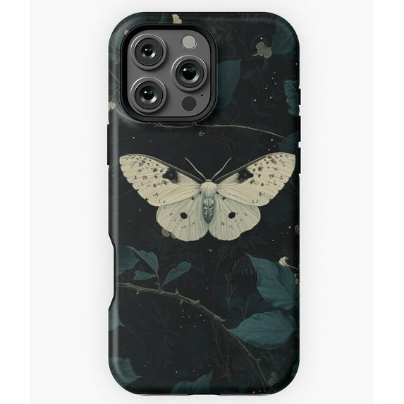 White Moth Dark Cottagecore Academia N5685 Phone Case for iPhone 17 16 15 14 13 12 11 Pro Max