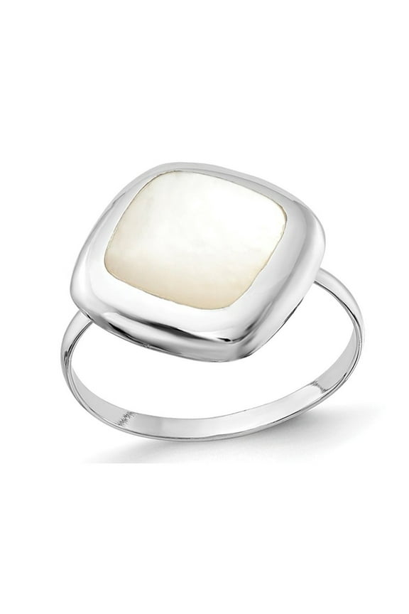 White Mother of Pearl Ring in Sterling Silver