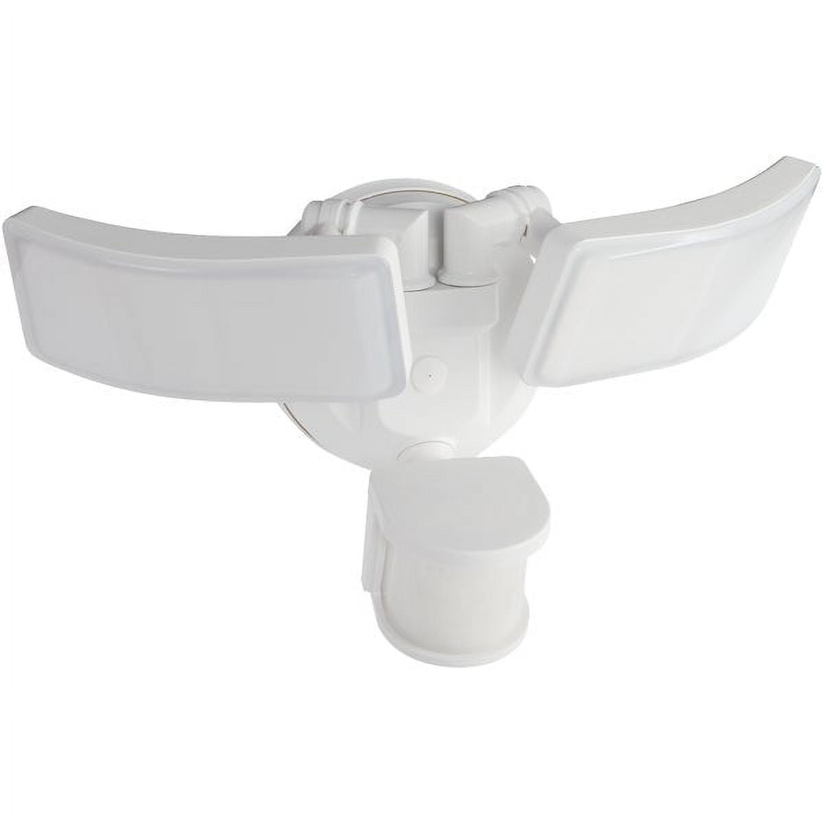 White Twin Swivel Head LED Motion Sensing Floodlight Fixture