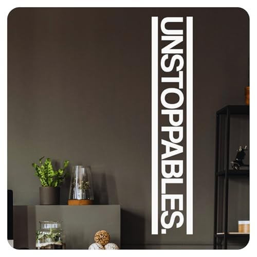 My Vinyl Story - UNSTOPPABLES - Motivational Inspirational Teamwork Wall Decal Sticker Quote Vinyl Art Decor for Home Office Gym Success Team Business Sign, Removable (White, 22x5 inches)