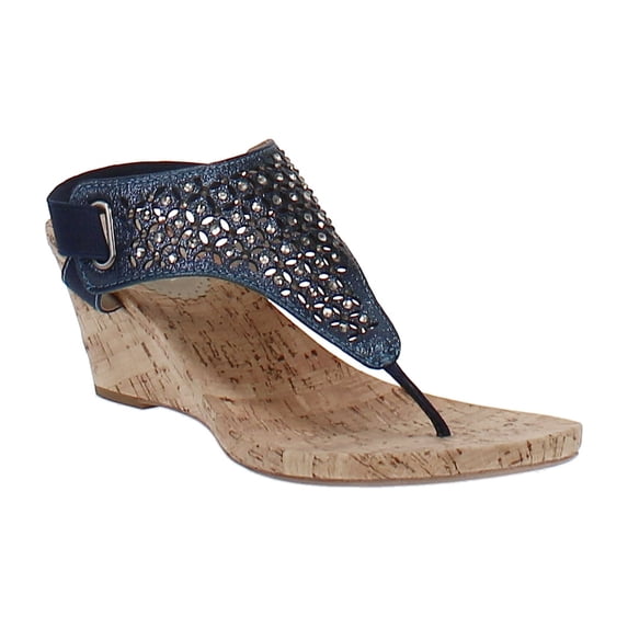 White Mountain | Arnette Embellished Wedge Sandals | Blue | Size 10
