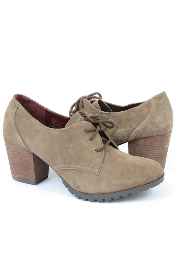 Habitat Olive Leather Heels Lug Sole Women's 11 Shooties Bootie