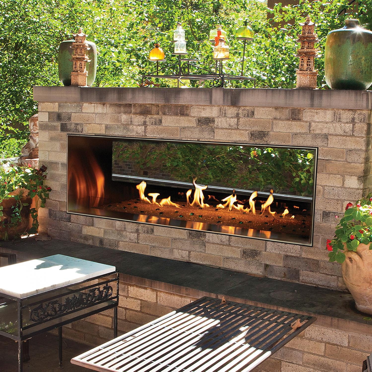 Empire 60-Inch Stainless Steel Propane Gas Outdoor Fireplace