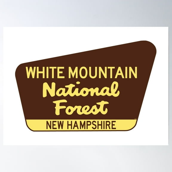 White Mountain National Forest New Hampshire Sign Poster Wall Art, Modern Wall Decor, 8x12 UNFRAMED