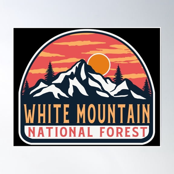White Mountain National Forest Poster Wall Art, Modern Wall Decor, 8x12 UNFRAMED