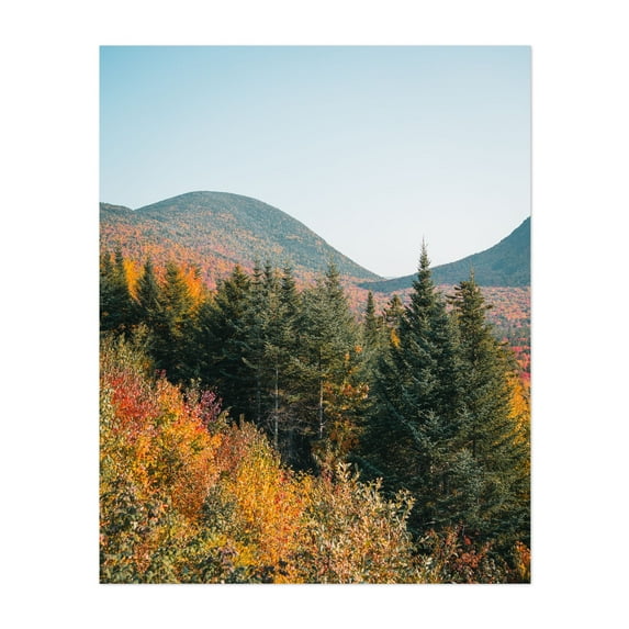 White Mountain Overlook - Campton New Hampshire Photography Autumn Landscape Nature Mountain Forest Scenic Woods Unframed Wall Art Print 20 x 24 inches