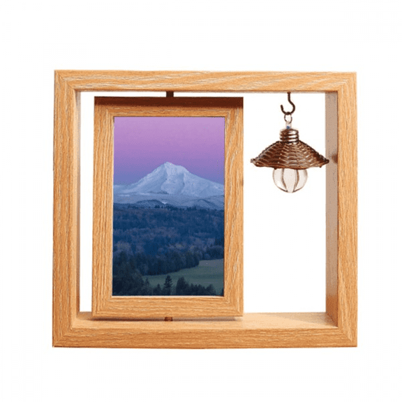 White Mountain Purple Blue Sky Wooden Rotating Picture Photo Frame 4x6