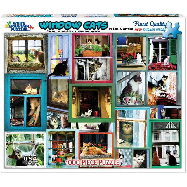 White Mountain Puzzles 1000-Piece Jigsaw Puzzle, Window Cats - Walmart.com
