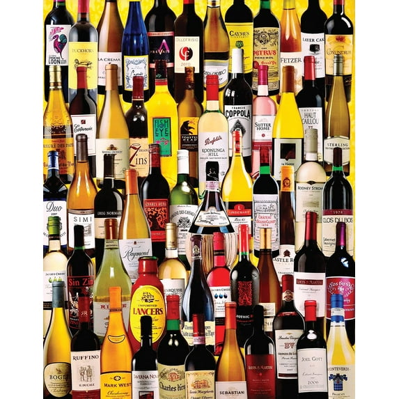 White Mountain Puzzles, Charlie Girard Wine Bottles 1000 Piece Puzzle