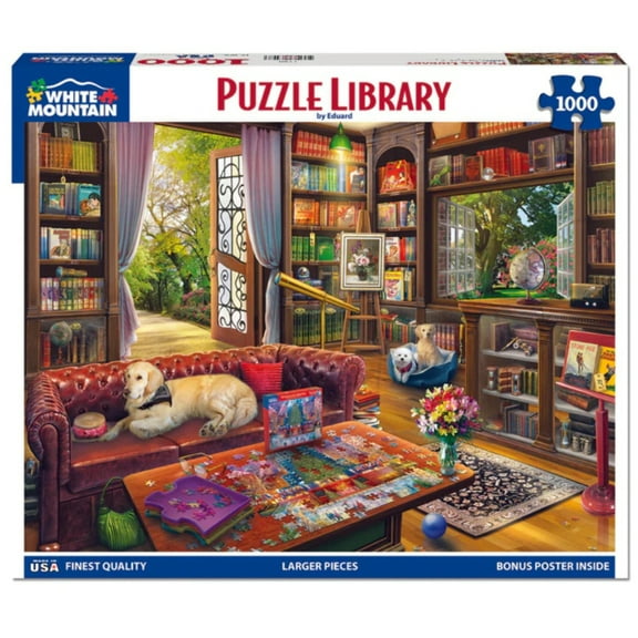 White Mountain Puzzles, Cozy Bookshop 1000 Piece Puzzle