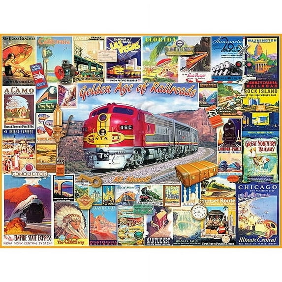 White Mountain Puzzles Golden Age of Railroads Puzzle, 1000 Pieces