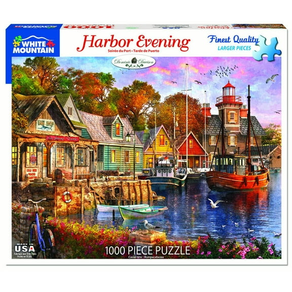 White Mountain Puzzles Harbor Evening - 1000 Piece Jigsaw Puzzle