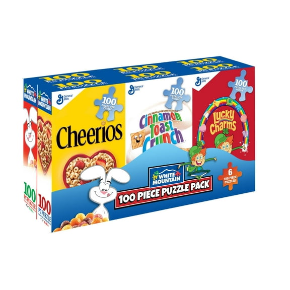 White Mountain Puzzles Mini 6-Pack Cereal Puzzles - 100 Piece Jigsaw Puzzle