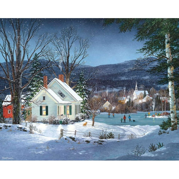 White Mountain Puzzles, Skating Party 1000 Piece Puzzle