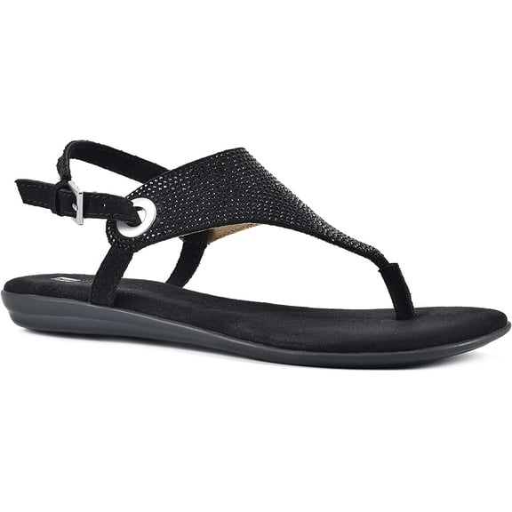 White Mountain Shoes London 2 Womens Sandal 6.5 Black/Multi
