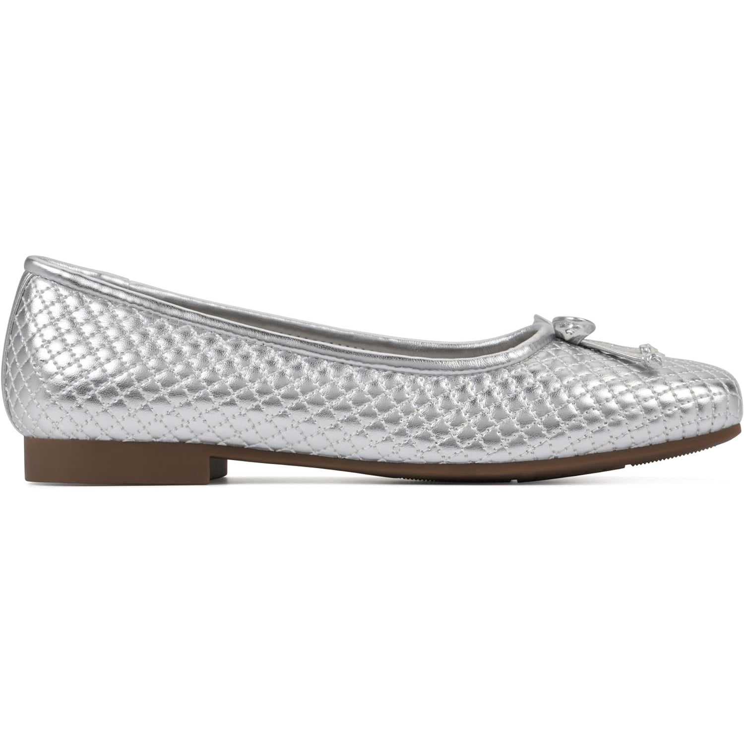 CASSANDRA BALLET FLAT IN WHITE MIX BLACK SMOOTH LAMBSKIN
