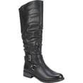 thumbnail image 1 of White Mountain Women's Liona Tall Knee High Boot Black Burnished Smooth PU 6 M, 1 of 6