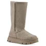 WHITE MOUNTAIN Women's Mid Calf Rhinestone Cozy Boot