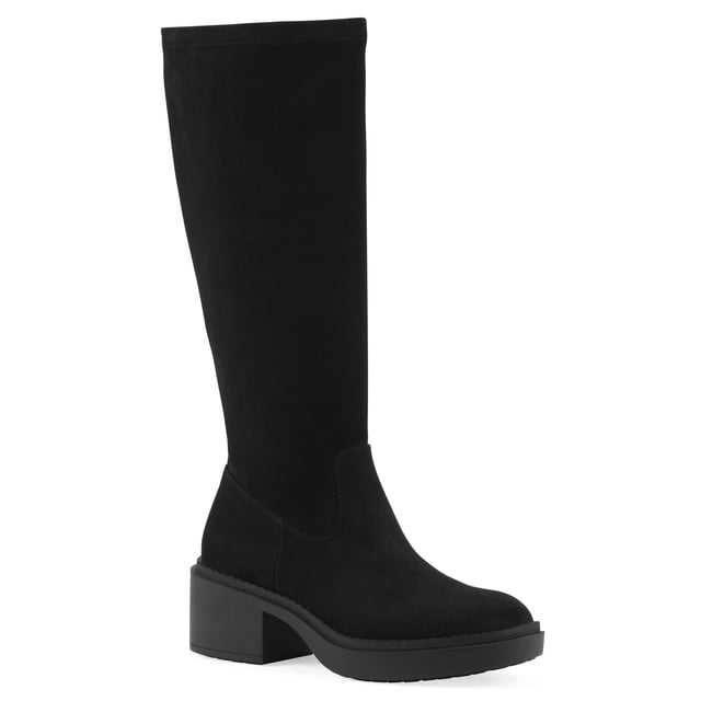 White Mountain Women's Tall Faux Suede Stretch Boot