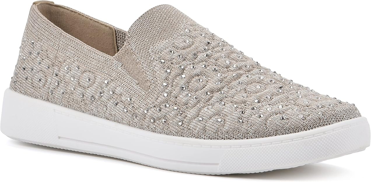 (取寄) ホワイトマウンテン レディース ユニット White Mountain women White Mountain Unit Gold White Mountain Women's Unit Knit Slip-on Sneaker Gold/Fabric, 8 M