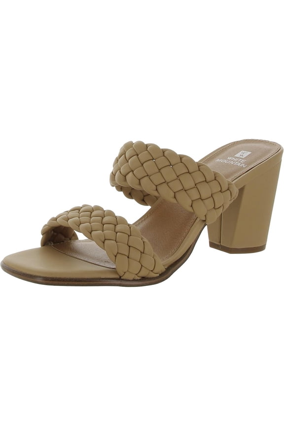 Womens By Far Faux Leather Woven Heels