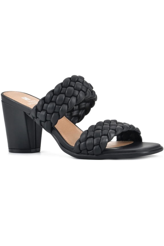 Womens By Far Woven Faux Leather Heels