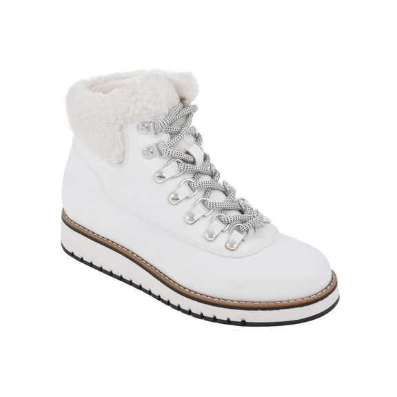 White Mountain Shoes Cozy Women's Lace-up Hiker Bootie, White/Smooth, 9 M