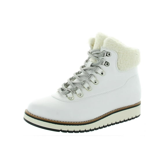 White Mountain Womens Cozy Faux Leather Winter Lace-Up Boot
